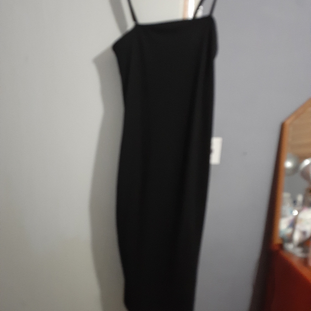 black mini dress